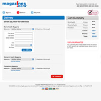 Magazines.com Checkout Process